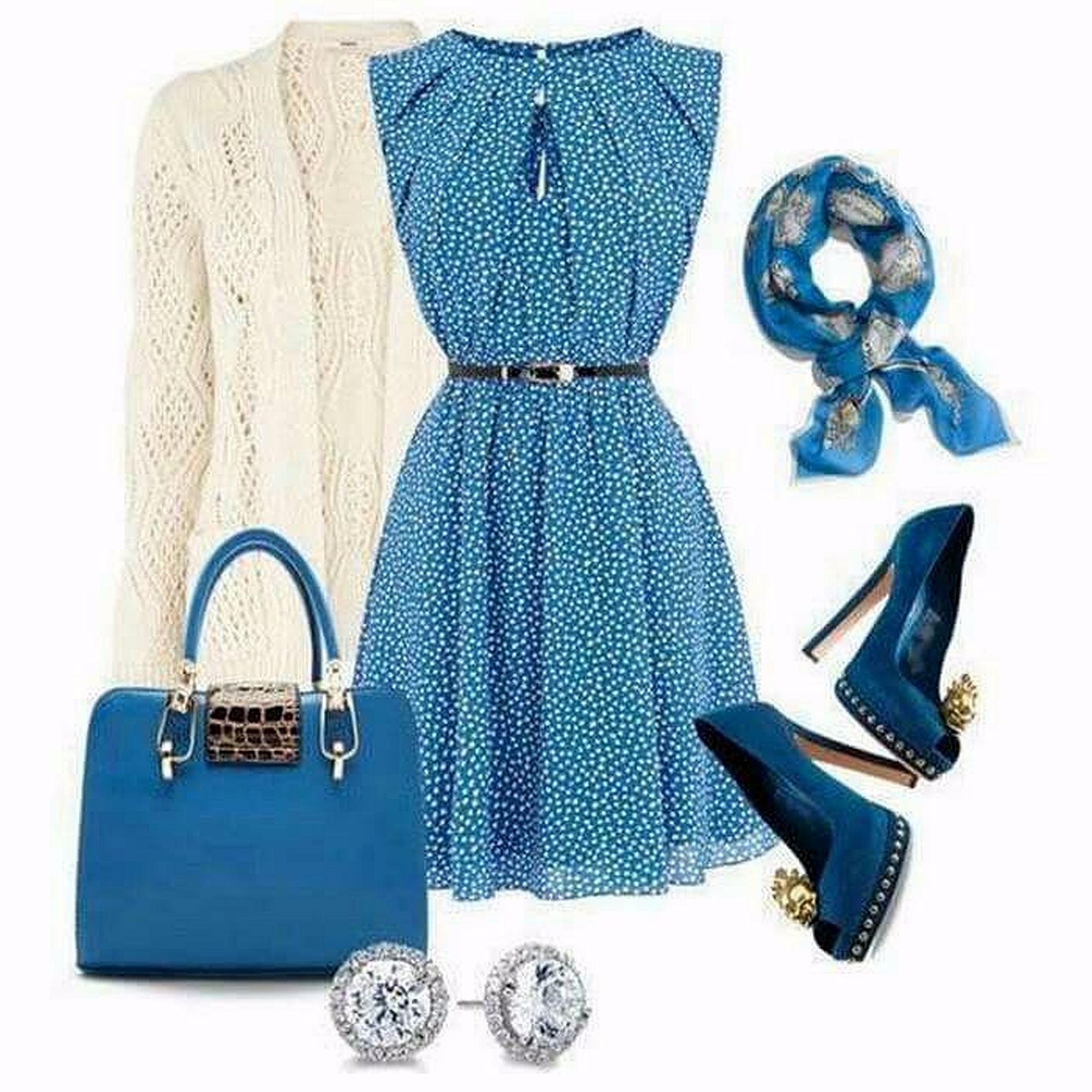 Синий look