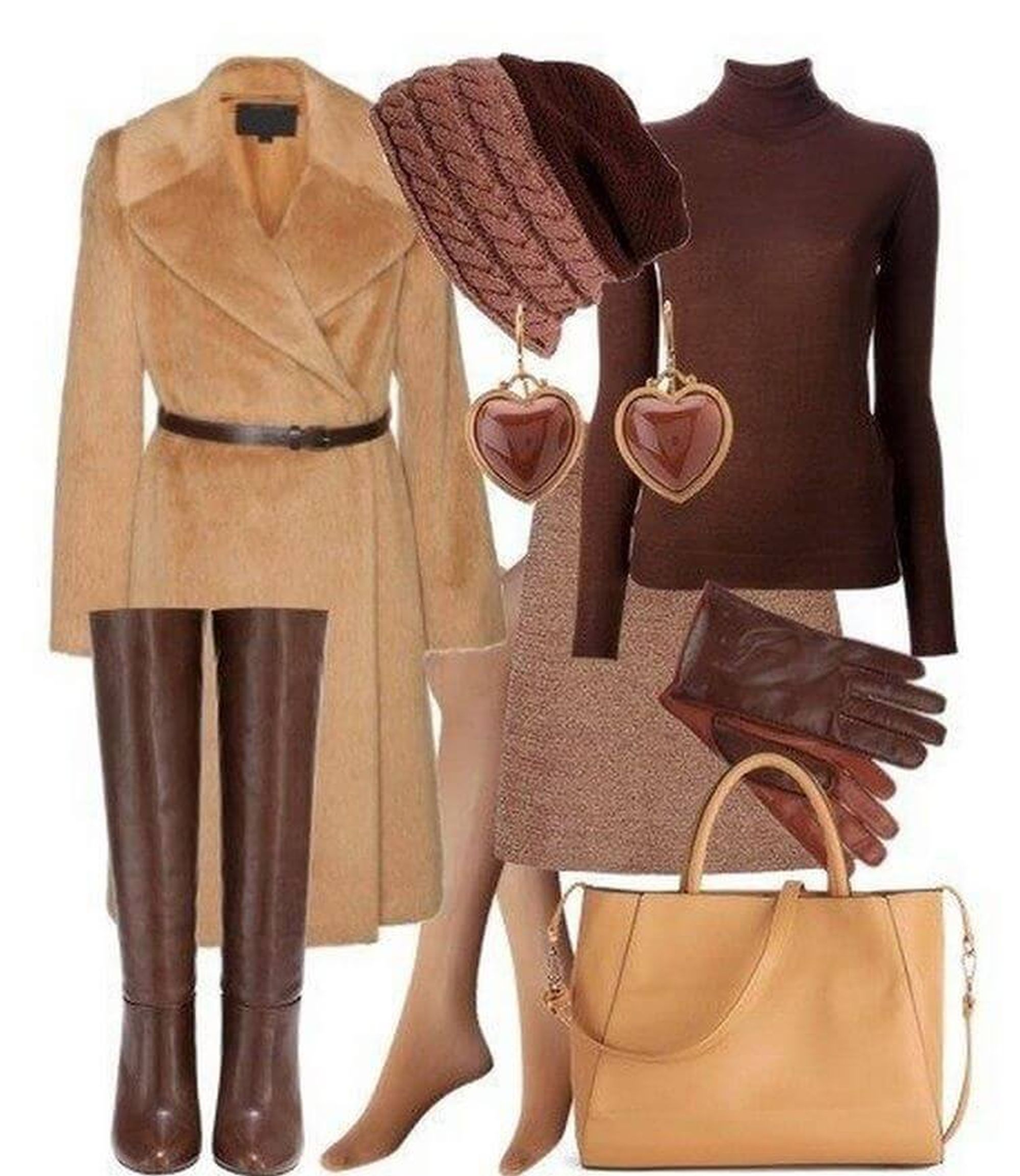 Коричнево-бежевый look
